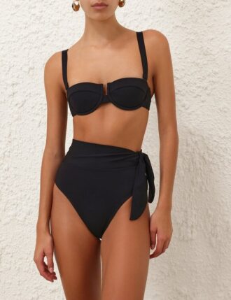 Top bikini a maglie larghe Separates nero online