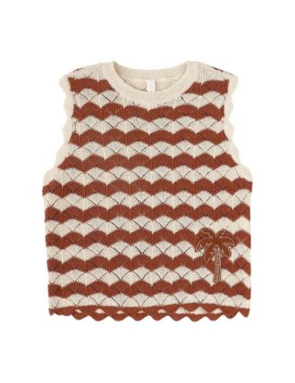 Top in maglia per bambini Indra color cuoio/ecru online