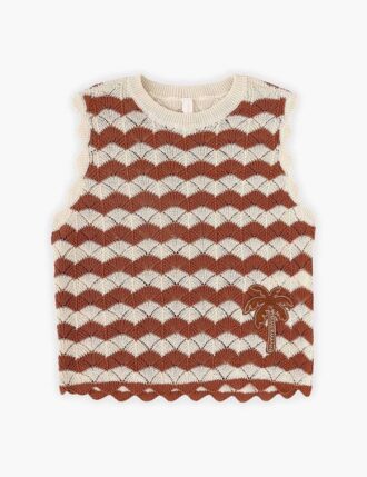 Top in maglia per bambini Indra color cuoio/ecru online